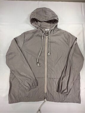 HOUNT Gray Taupe Hooded Windbreaker Jacket XXL
